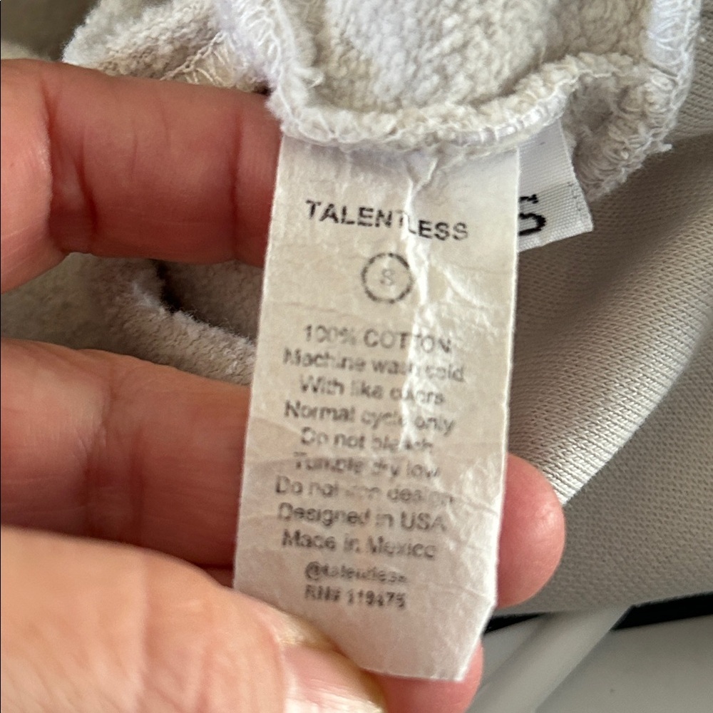 TALENTLESS Dolman Crop Crewneck Sweatshirt - Size Small - Picture 7 of 7